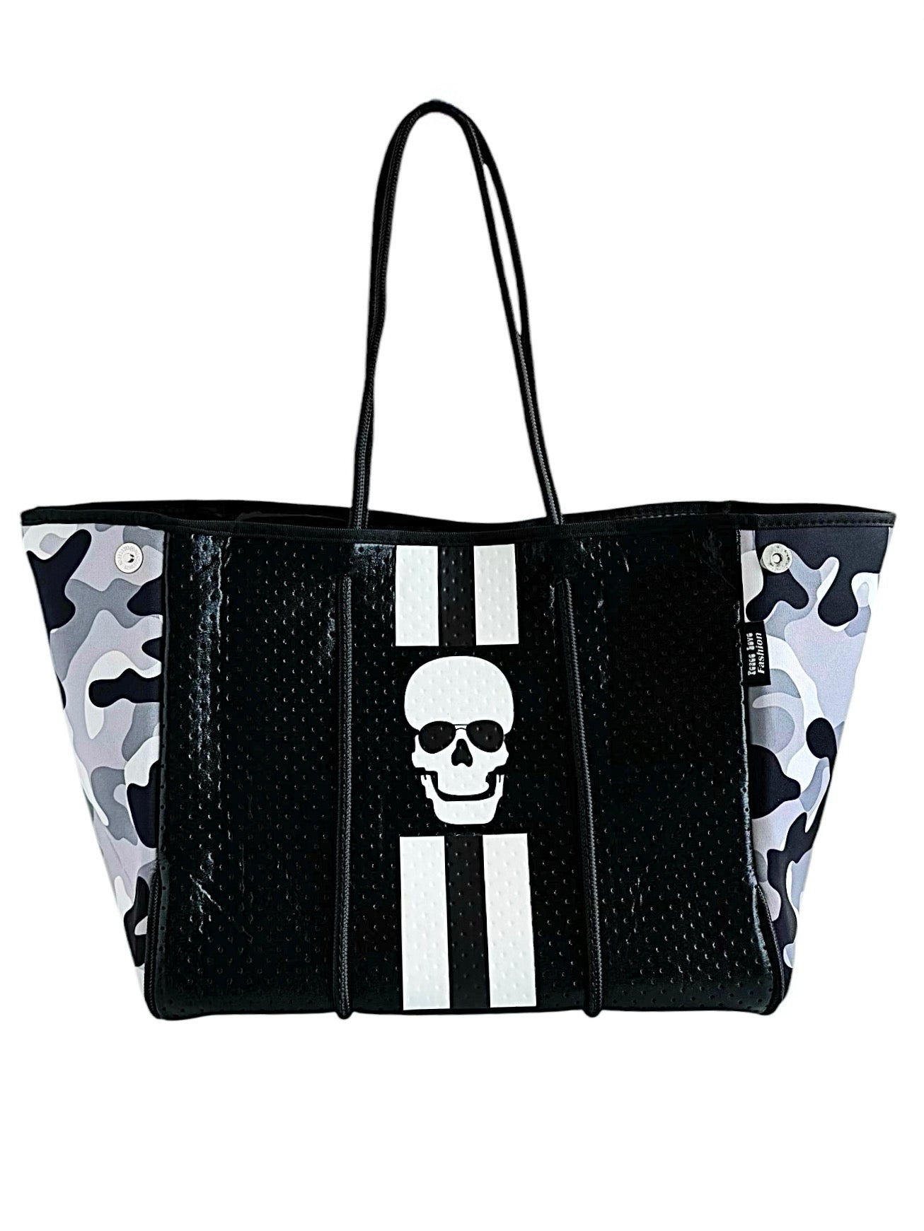 Cool Skull Tote Bag - Black-240 Bags-Peace Love Fashion-Coastal Bloom Boutique, find the trendiest versions of the popular styles and looks Located in Indialantic, FL