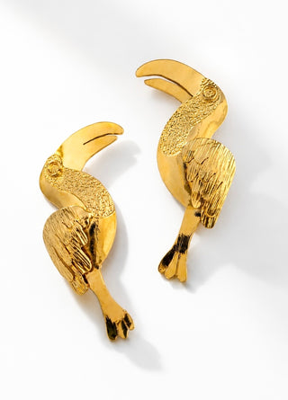 Gold Toucan Earrings