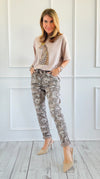 Wish List Camo Italian Joggers- Taupe-pants-Italianissimo-Coastal Bloom Boutique, find the trendiest versions of the popular styles and looks Located in Indialantic, FL