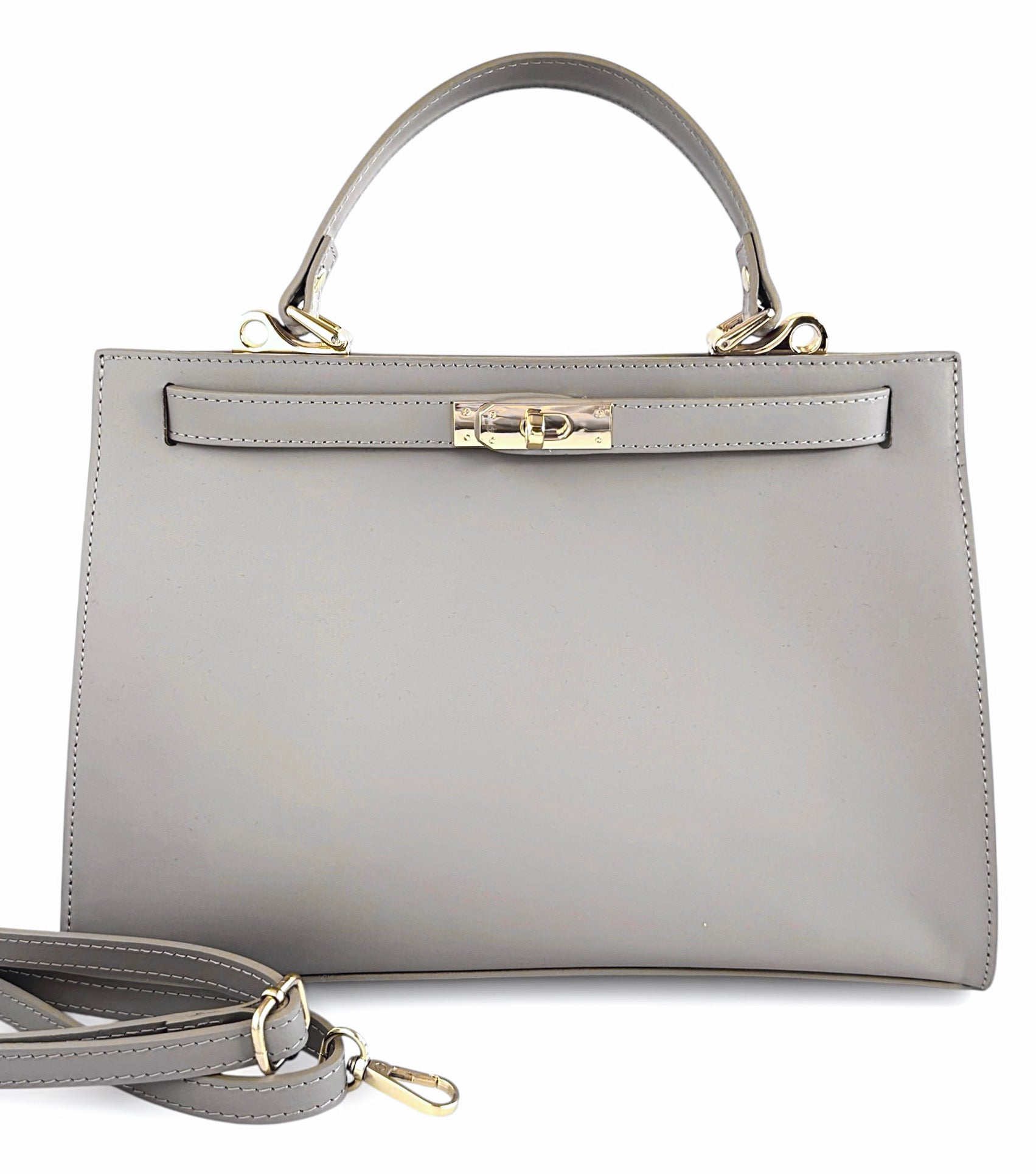 Italian Genuine Leather Smooth Touch Top Handle Bag-240 Bags-DEDA LEATHER-Coastal Bloom Boutique, find the trendiest versions of the popular styles and looks Located in Indialantic, FL