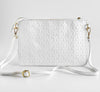 Italian Textured Leather Zip Clutch-White-240 Bags-DEDA LEATHER-Coastal Bloom Boutique, find the trendiest versions of the popular styles and looks Located in Indialantic, FL