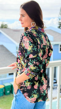 Midnight Garden Button Down Top