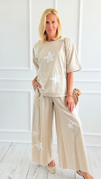 Starlit Comfort Relaxed Set-210 Loungewear/Sets-Blue Velvet-Coastal Bloom Boutique, find the trendiest versions of the popular styles and looks Located in Indialantic, FL