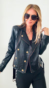 Iconic Solid Faux Leather Moto Jacket-160 Jackets-HIGH MJ / Michel-Coastal Bloom Boutique, find the trendiest versions of the popular styles and looks Located in Indialantic, FL
