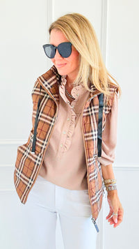 Talk of the Town Plaid Vest-160 Jackets-JODIFL-Coastal Bloom Boutique, find the trendiest versions of the popular styles and looks Located in Indialantic, FL