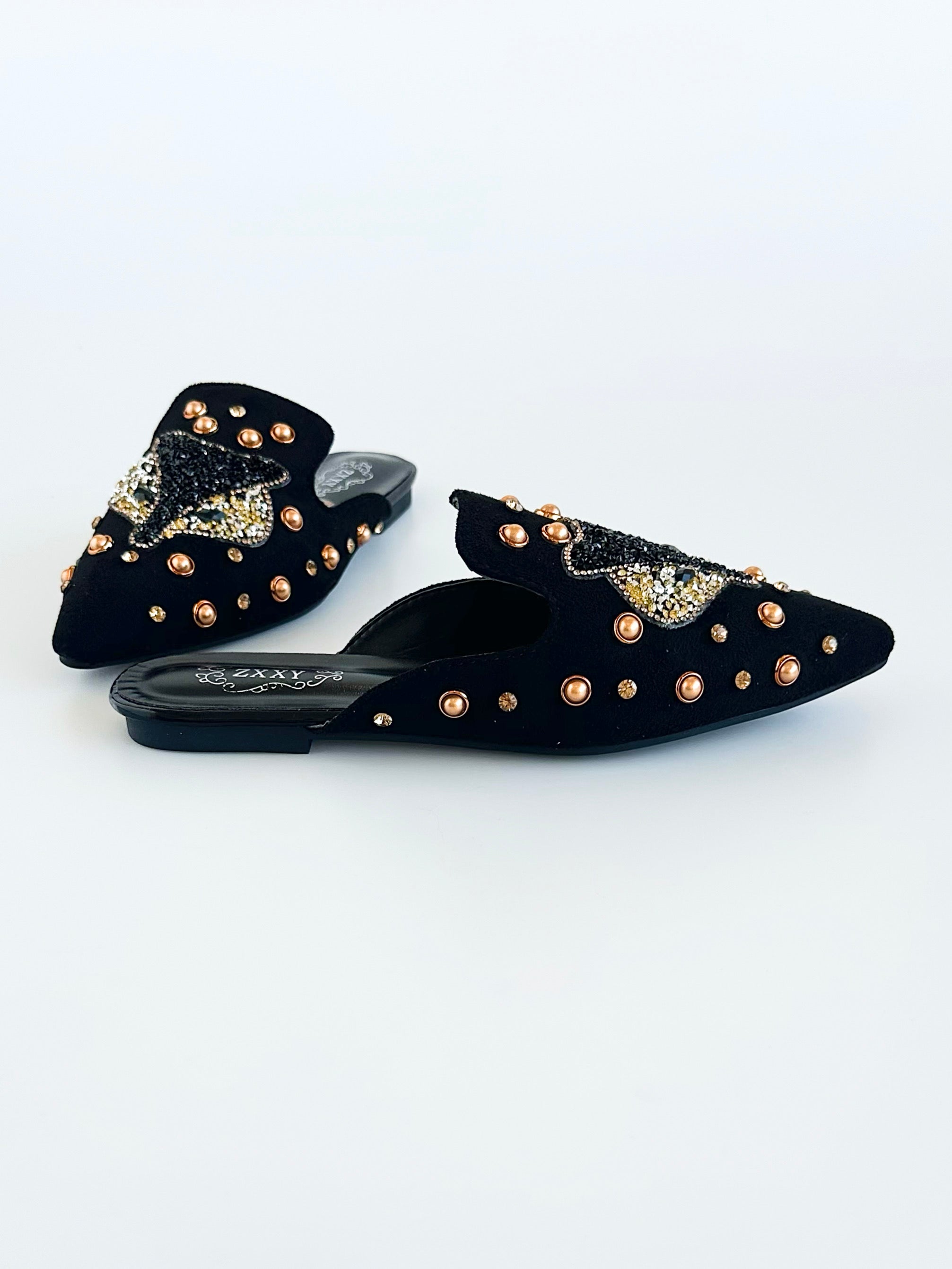 Fierce Glam Embellished Mules-250 Shoes-Darling-Coastal Bloom Boutique, find the trendiest versions of the popular styles and looks Located in Indialantic, FL