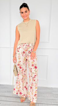 Petals Relaxed Italian Pant-100 Pants-BETTER GO-Coastal Bloom Boutique, find the trendiest versions of the popular styles and looks Located in Indialantic, FL