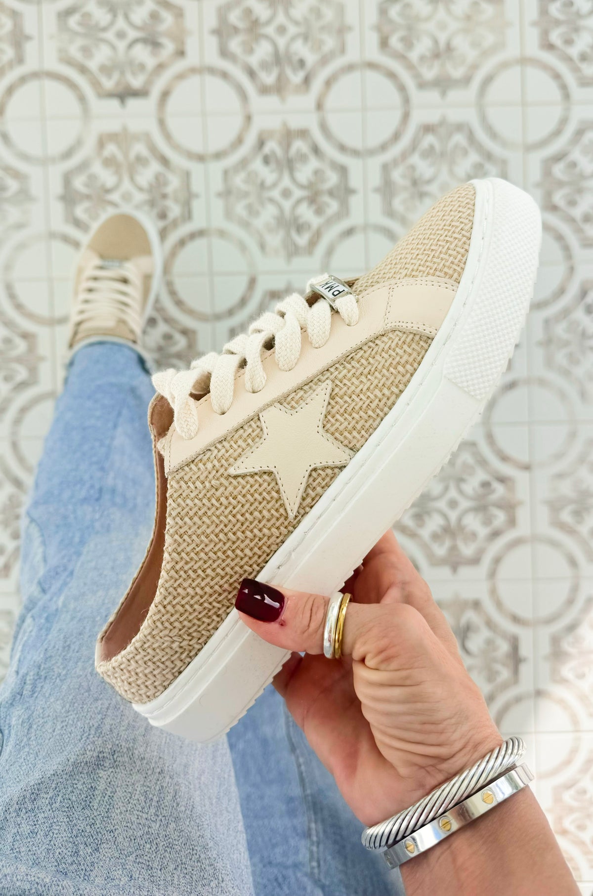 CB Raffia Mule Sneakers - Ivory/Natural-250 Shoes-PMK Shoes-Coastal Bloom Boutique, find the trendiest versions of the popular styles and looks Located in Indialantic, FL