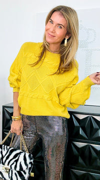 Chic Cable-Detailed Knit Sweater-140 Sweaters-Rousseau-Coastal Bloom Boutique, find the trendiest versions of the popular styles and looks Located in Indialantic, FL