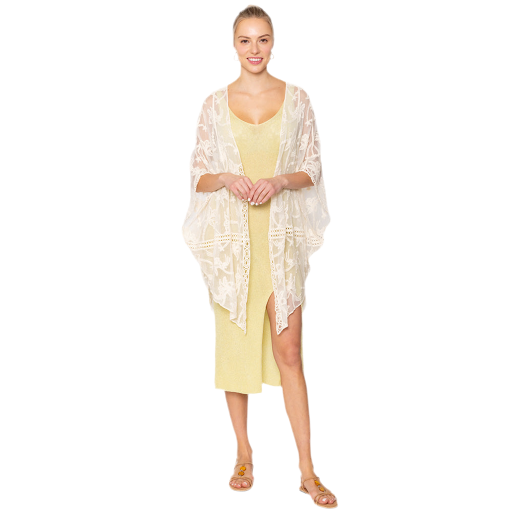 Garden Whisper Embroidered Kimono-150 Cardigans/Layers-NYW-Coastal Bloom Boutique, find the trendiest versions of the popular styles and looks Located in Indialantic, FL