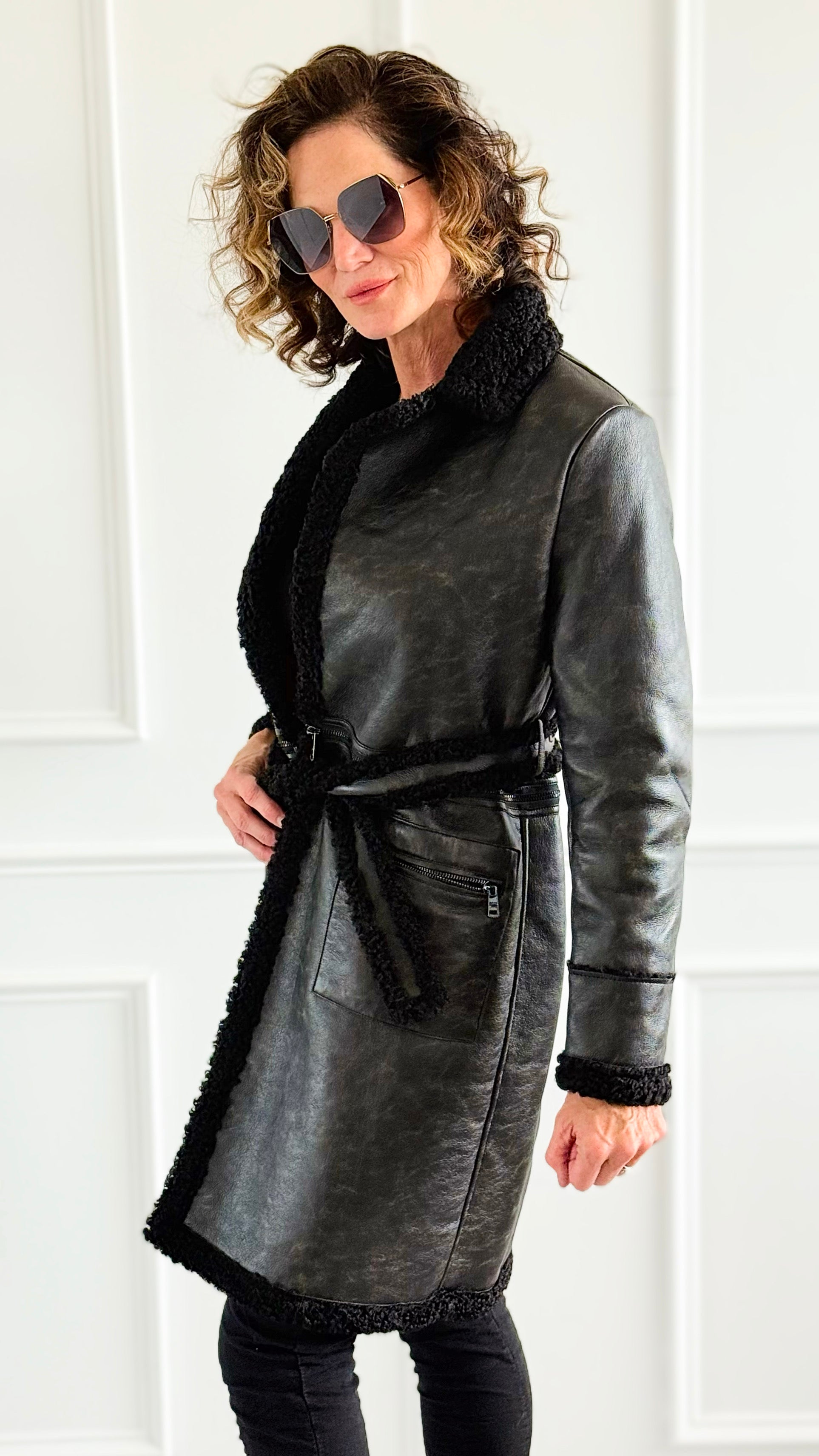 Midnight Embrace Coat-160 Jackets-ROUSSEAU-Coastal Bloom Boutique, find the trendiest versions of the popular styles and looks Located in Indialantic, FL