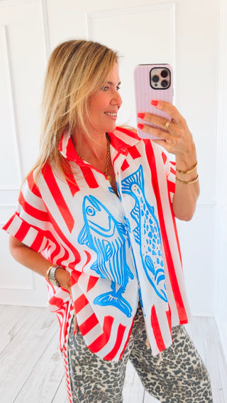 Dockside Catch Italian Button Top