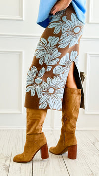 Bloom Boulevard Knit Skirt-170 Bottoms-ROUSSEAU-Coastal Bloom Boutique, find the trendiest versions of the popular styles and looks Located in Indialantic, FL