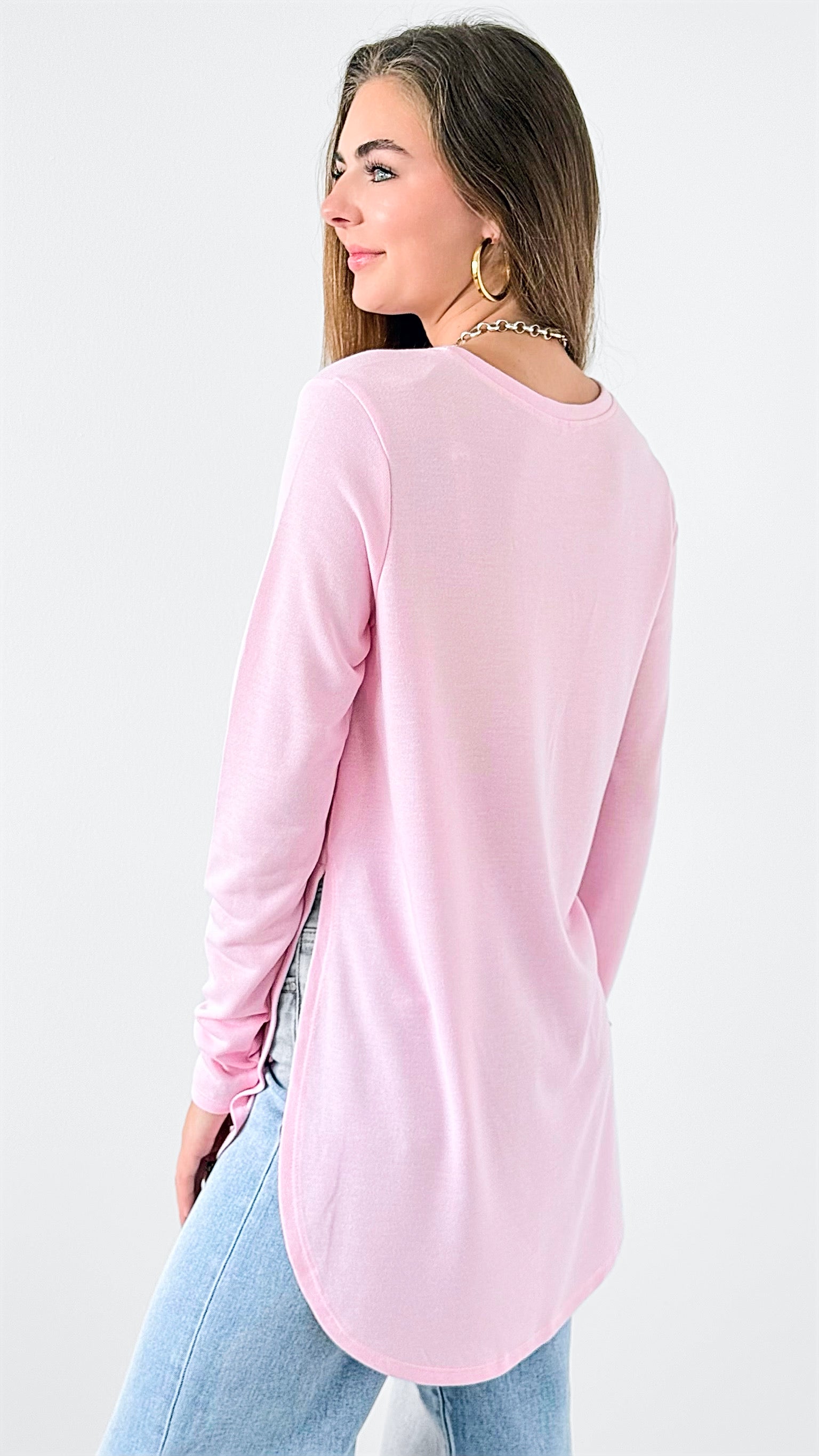 Hung Up Top - Cool Pink-130 Long Sleeve Tops-Mono B-Coastal Bloom Boutique, find the trendiest versions of the popular styles and looks Located in Indialantic, FL