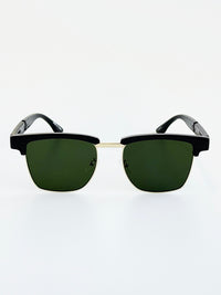 Retro Frame Half-Rim Sunglasses- Black-260 Other Accessories-H&D-Coastal Bloom Boutique, find the trendiest versions of the popular styles and looks Located in Indialantic, FL