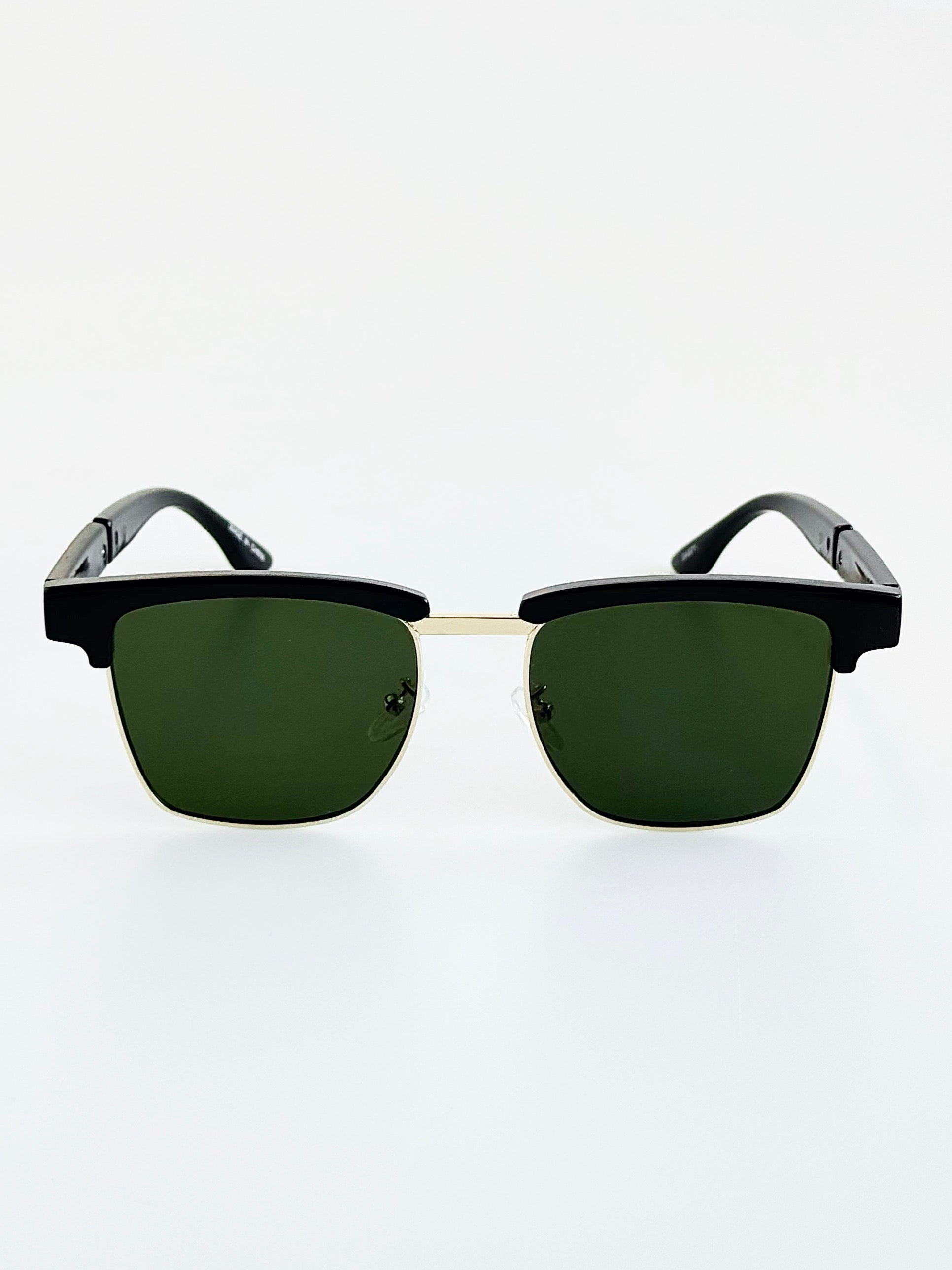 Retro Frame Half-Rim Sunglasses- Black-260 Other Accessories-H&D-Coastal Bloom Boutique, find the trendiest versions of the popular styles and looks Located in Indialantic, FL