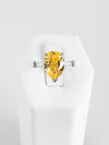 Sterling Silver Pear + Baguette Ring Canary-230 Jewelry-NYC-Coastal Bloom Boutique, find the trendiest versions of the popular styles and looks Located in Indialantic, FL