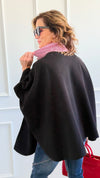 Starlight Wrap Italian Shawl-Black-150 Cardigans/Layers-SEE YOU IN ROME-Coastal Bloom Boutique, find the trendiest versions of the popular styles and looks Located in Indialantic, FL