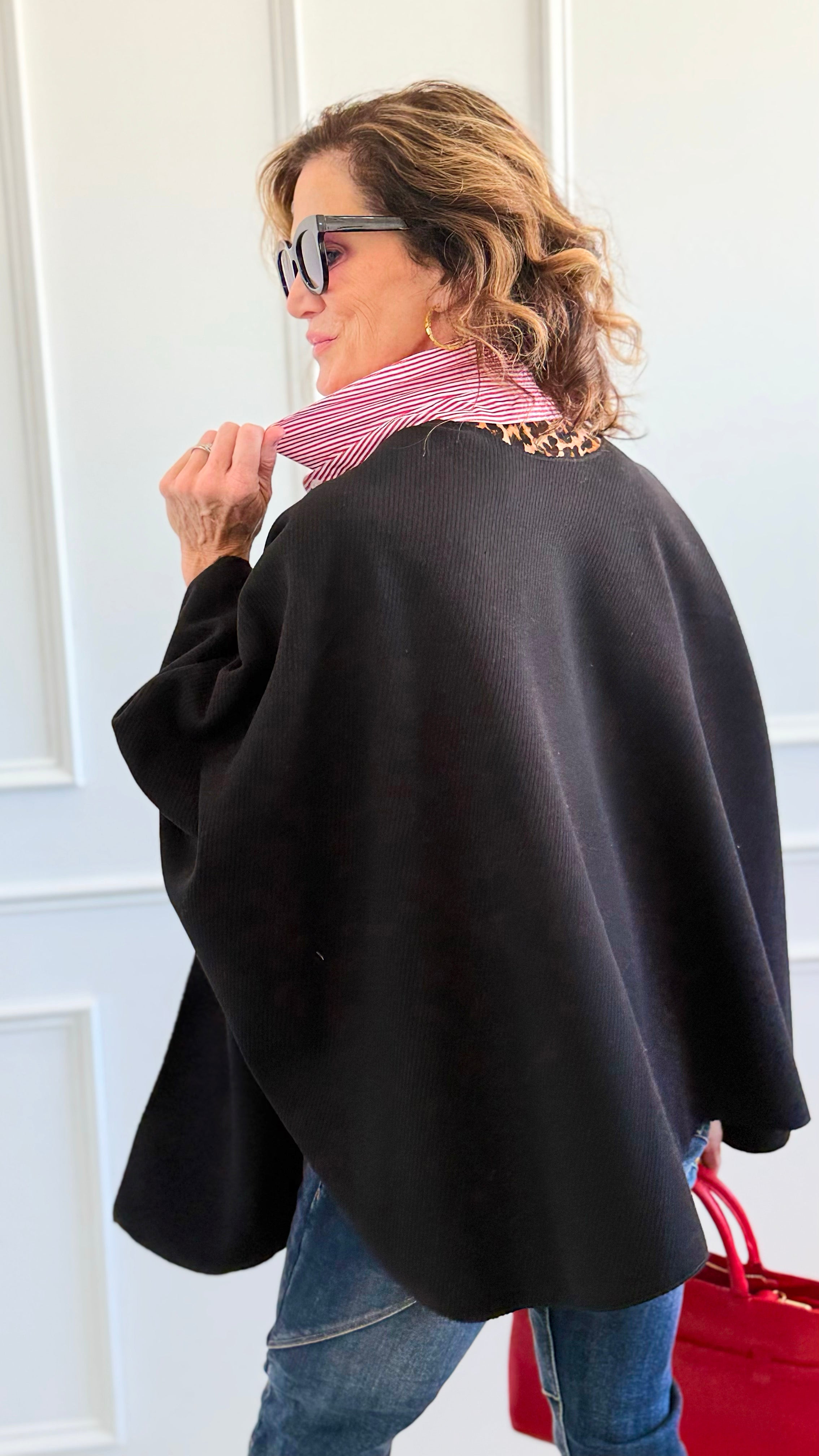 Starlight Wrap Italian Shawl-Black-150 Cardigans/Layers-SEE YOU IN ROME-Coastal Bloom Boutique, find the trendiest versions of the popular styles and looks Located in Indialantic, FL
