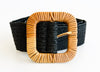 Rectangle Straw Buckle Belt - Black-260 Other Accessories-ICCO ACCESSORIES-Coastal Bloom Boutique, find the trendiest versions of the popular styles and looks Located in Indialantic, FL