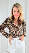 Jungle Luxe Puff Sleeve Top-130 Long Sleeve Tops-7Mango7-Coastal Bloom Boutique, find the trendiest versions of the popular styles and looks Located in Indialantic, FL