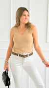 Crazy Beautiful Built In Bra Tank - Tan-220 Intimates-Elietian-Coastal Bloom Boutique, find the trendiest versions of the popular styles and looks Located in Indialantic, FL