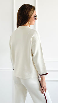 Refined Campus Buttoned Jacket -Ivory-160 Jackets-Joh Apparel-Coastal Bloom Boutique, find the trendiest versions of the popular styles and looks Located in Indialantic, FL