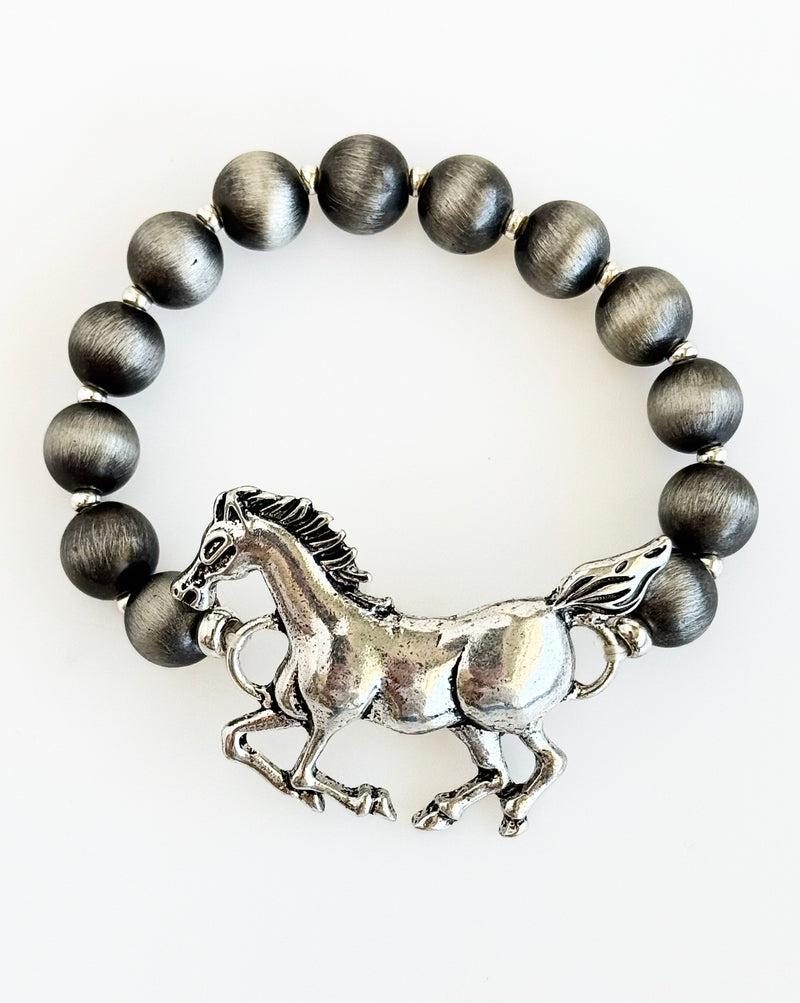 Gallop Spirit Beaded Bracelet - Grey-230 Jewelry-NYW-Coastal Bloom Boutique, find the trendiest versions of the popular styles and looks Located in Indialantic, FL