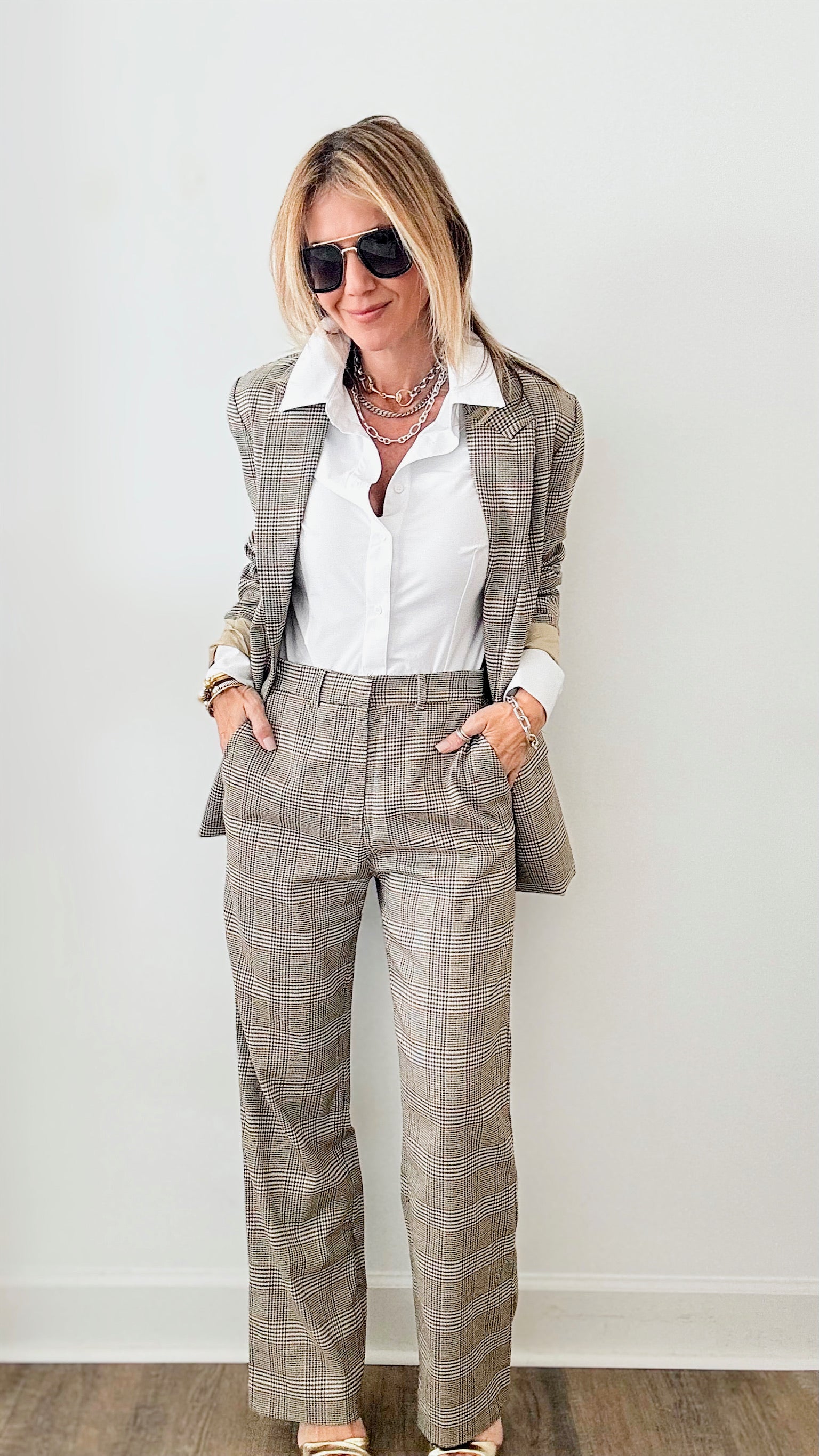 My Boyfriend's Plaid Blazer-160 Jackets-MISS LOVE-Coastal Bloom Boutique, find the trendiest versions of the popular styles and looks Located in Indialantic, FL