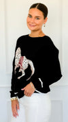 Equestrian Parade Italian Sweater- Black-140 Sweaters-K2-Coastal Bloom Boutique, find the trendiest versions of the popular styles and looks Located in Indialantic, FL
