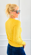 Hailey Knit Pullover Top - Yellow-140 Sweaters-Cielo-Coastal Bloom Boutique, find the trendiest versions of the popular styles and looks Located in Indialantic, FL