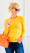 Hailey Knit Pullover Top - Yellow-140 Sweaters-Cielo-Coastal Bloom Boutique, find the trendiest versions of the popular styles and looks Located in Indialantic, FL