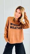 Whiskey Weather Sweater- Brown-140 Sweaters-PANACHE APPAREL-Coastal Bloom Boutique, find the trendiest versions of the popular styles and looks Located in Indialantic, FL