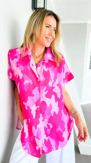 Casual Camo Italian Blouse