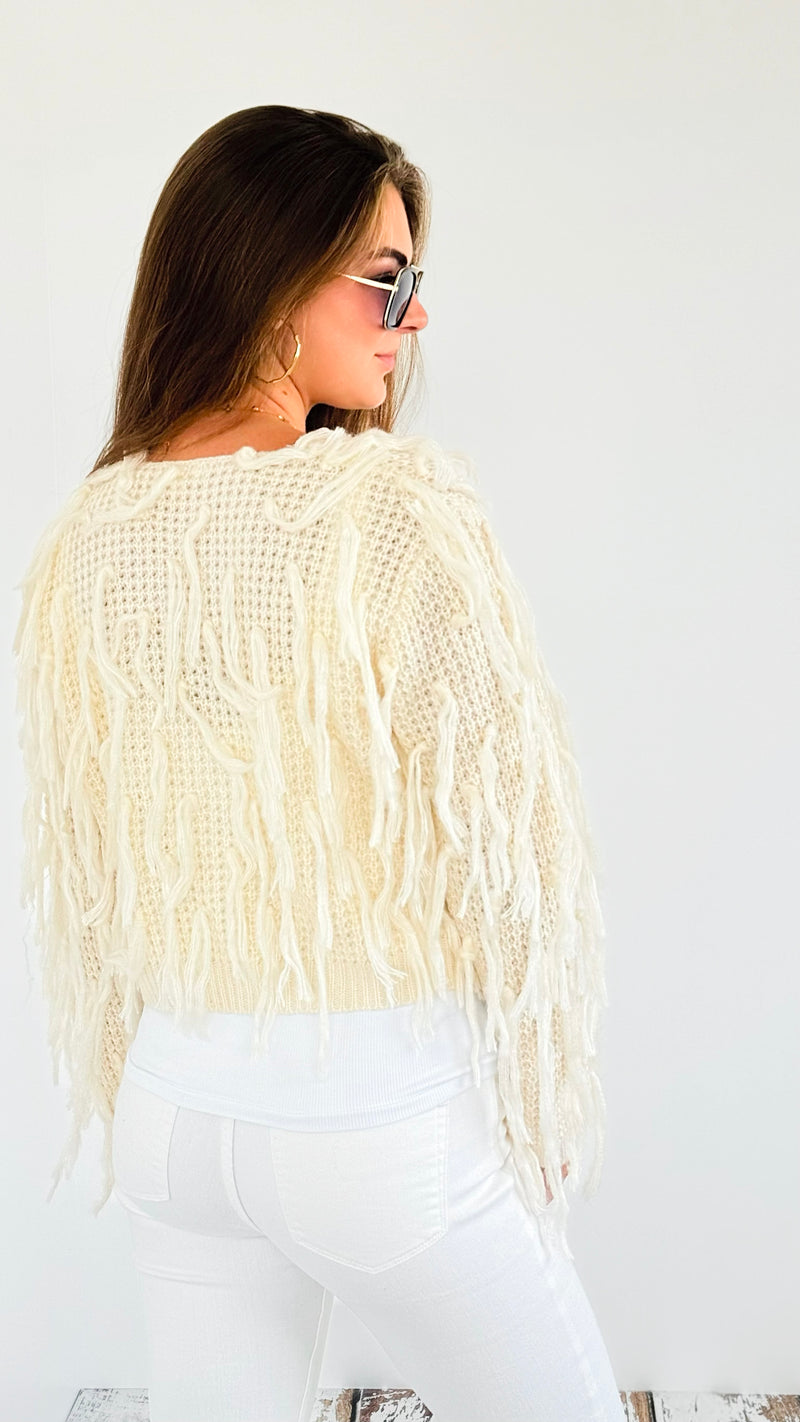 Tassel Fringe Sweater-140 Sweaters-Rousseau-Coastal Bloom Boutique, find the trendiest versions of the popular styles and looks Located in Indialantic, FL