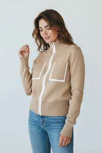 Chic Contrast Ribbed Cardigan-150 Cardigans/Layers-Chasing Bandits-Coastal Bloom Boutique, find the trendiest versions of the popular styles and looks Located in Indialantic, FL