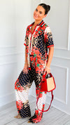 Floral Baroque Pant Set-210 Loungewear/Sets-Endless Moon-Coastal Bloom Boutique, find the trendiest versions of the popular styles and looks Located in Indialantic, FL
