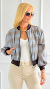 Plaid Zip- Up Italian Jacket-160 Jackets-AZUL MONACO-Coastal Bloom Boutique, find the trendiest versions of the popular styles and looks Located in Indialantic, FL