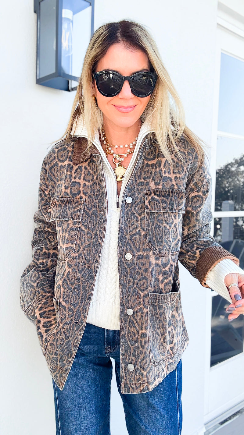 Wild Instinct Corduroy Collar Utility Jacket-160 Jackets-she + sky-Coastal Bloom Boutique, find the trendiest versions of the popular styles and looks Located in Indialantic, FL