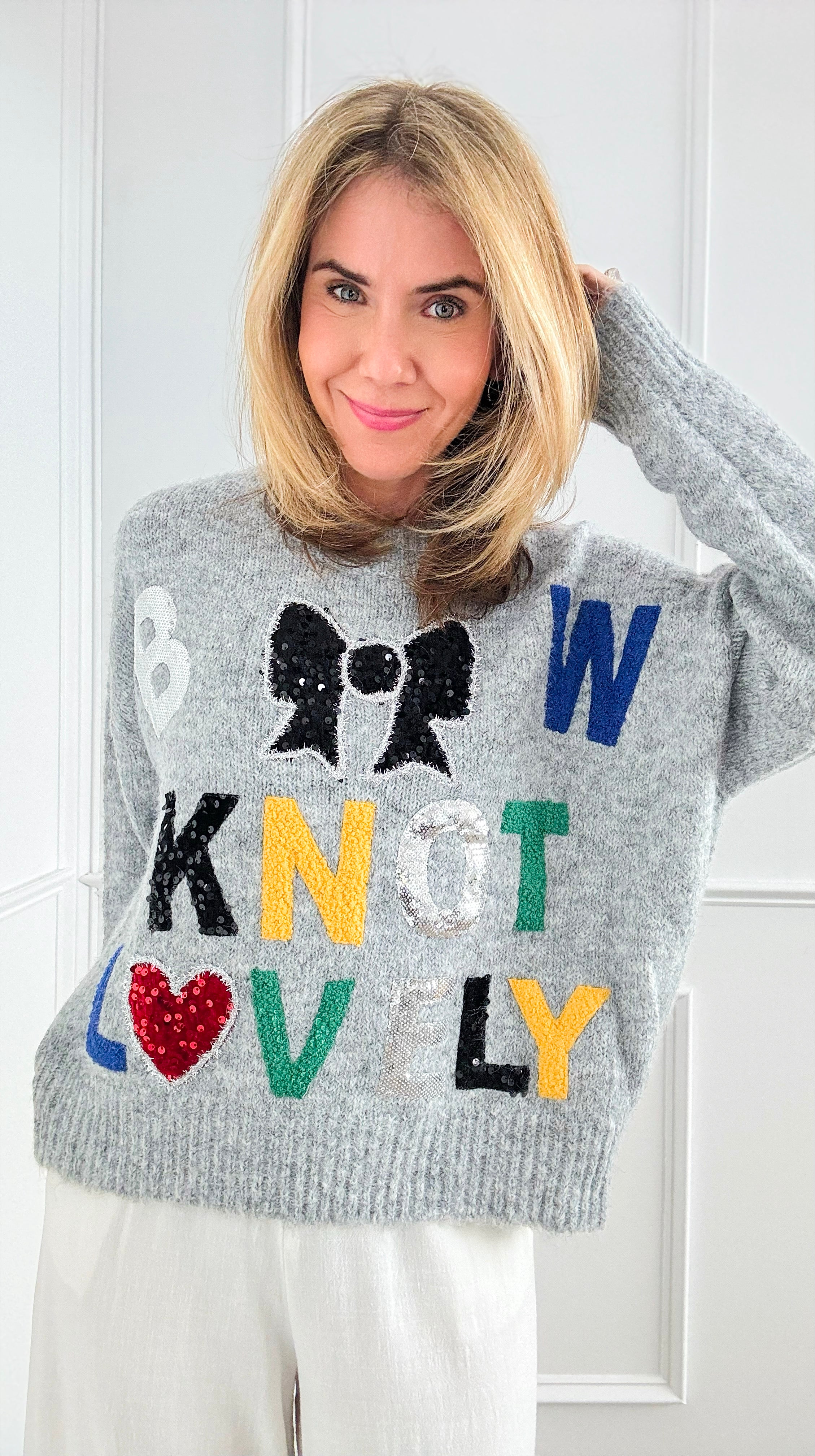 Knot So Lovely Knit Pullover-140 Sweaters-MUY MUY FANCY-Coastal Bloom Boutique, find the trendiest versions of the popular styles and looks Located in Indialantic, FL