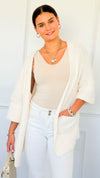 Cuff & Comfort Chenille Cardigan-Cream-150 Cardigans/Layers-POL-Coastal Bloom Boutique, find the trendiest versions of the popular styles and looks Located in Indialantic, FL