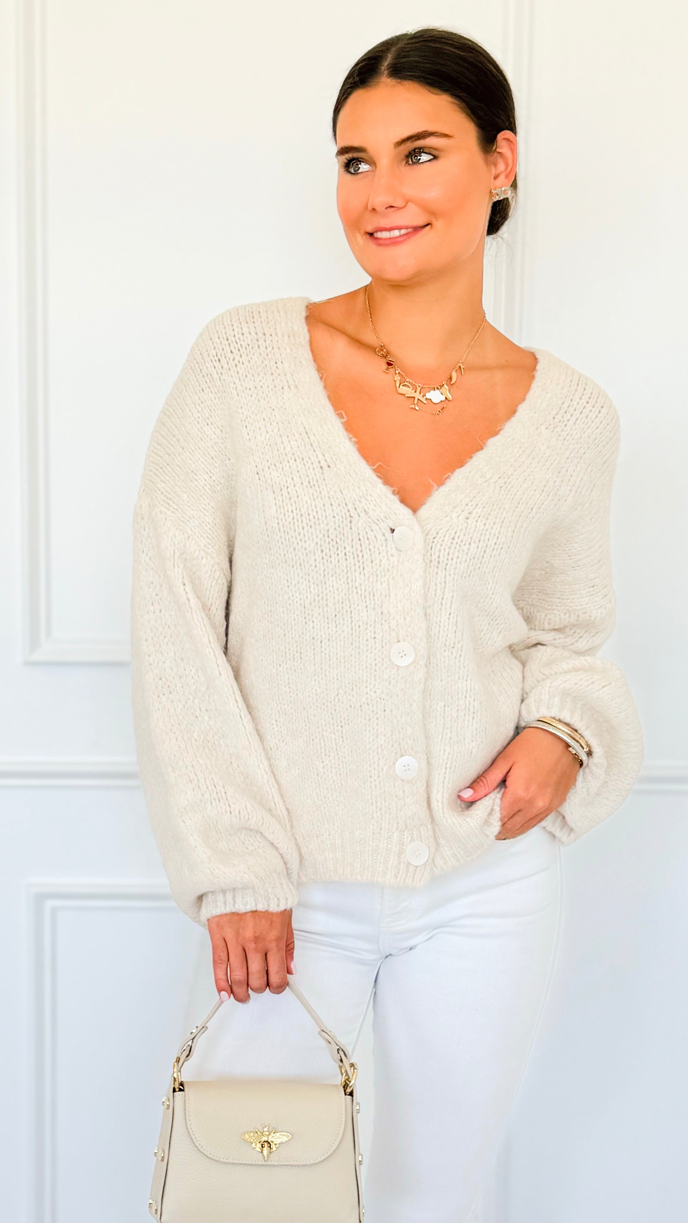 Bisou Knit Italian Cardigan-150 Cardigans/Layers-Italianissimo-Coastal Bloom Boutique, find the trendiest versions of the popular styles and looks Located in Indialantic, FL