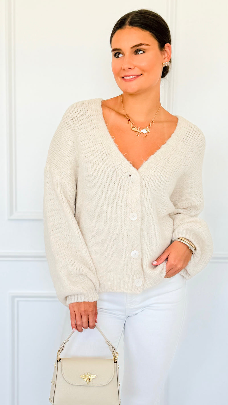 Bisou Knit Italian Cardigan-150 Cardigans/Layers-Italianissimo-Coastal Bloom Boutique, find the trendiest versions of the popular styles and looks Located in Indialantic, FL