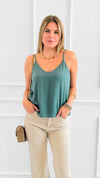 Effortless V-Neck Top - Ash Jade-100 Sleeveless Tops-Zenana-Coastal Bloom Boutique, find the trendiest versions of the popular styles and looks Located in Indialantic, FL
