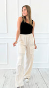 Born to Roam High Waisted Cargo Pant - Ecru-200 Dresses/Jumpsuits/Rompers-White Birch-Coastal Bloom Boutique, find the trendiest versions of the popular styles and looks Located in Indialantic, FL