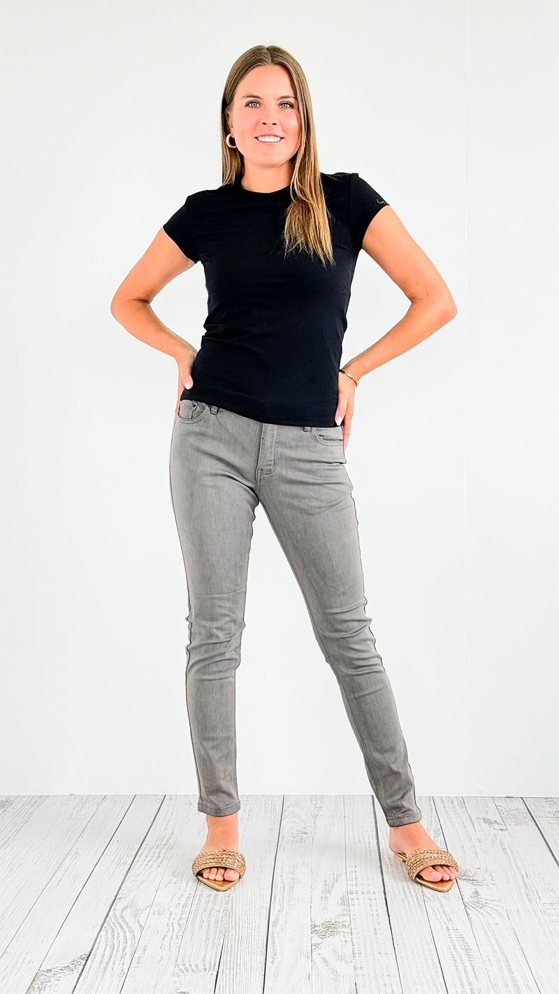 Soft Premium Stretch Skinny Jeans - Slate-170 Bottoms-mystree-Coastal Bloom Boutique, find the trendiest versions of the popular styles and looks Located in Indialantic, FL