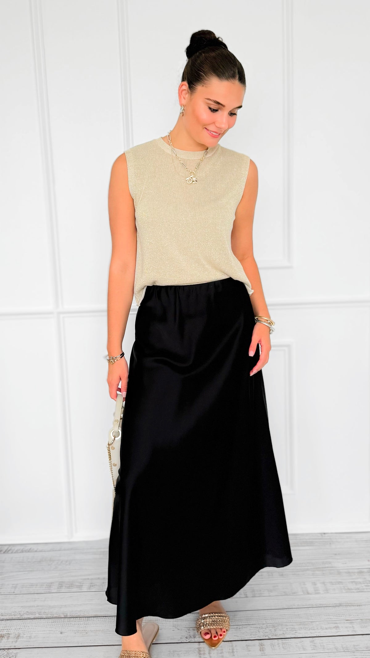 Isabella Italian Skirt- Black-170 Bottoms-SEE YOU IN ROME-Coastal Bloom Boutique, find the trendiest versions of the popular styles and looks Located in Indialantic, FL