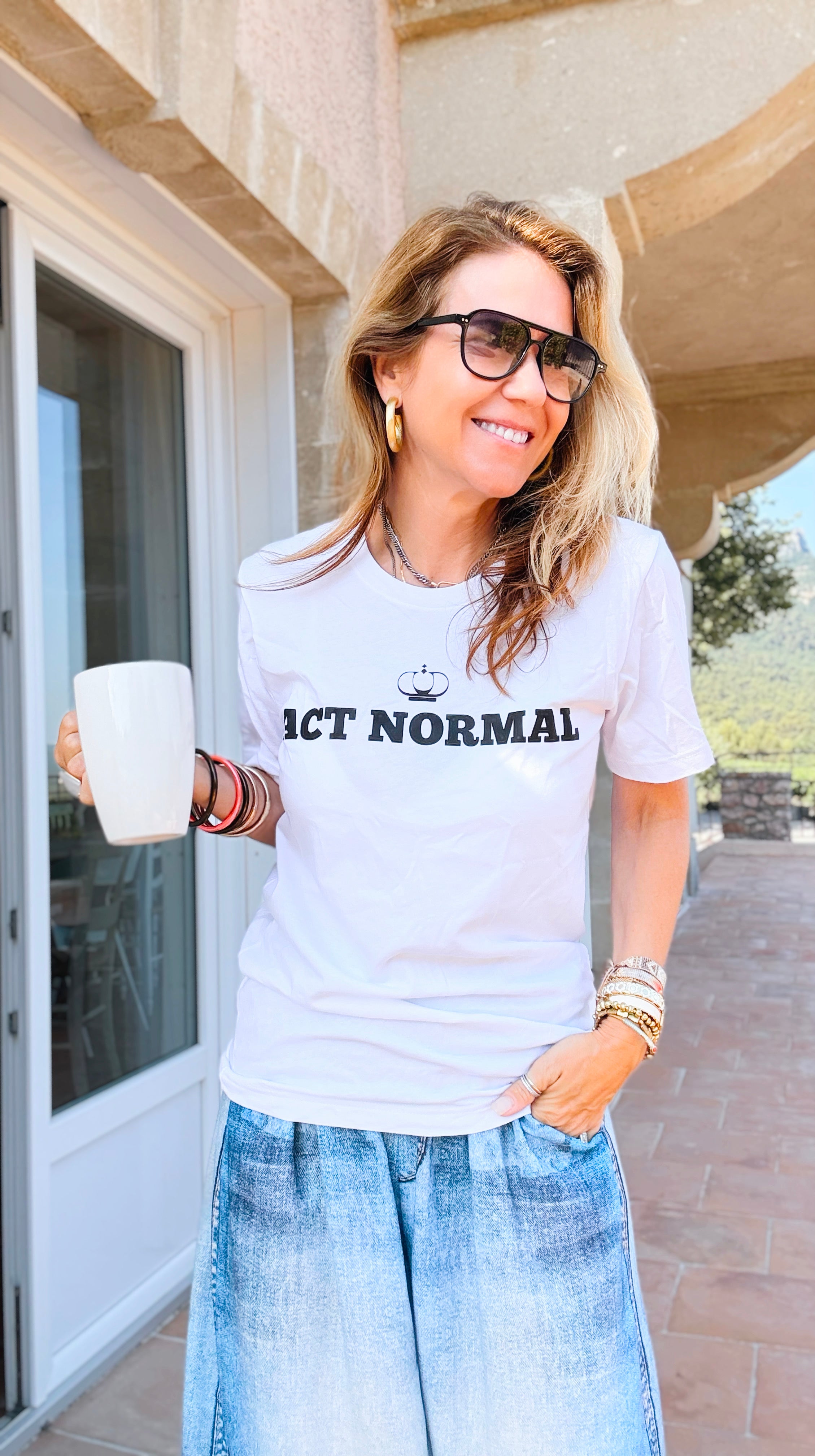 Act Normal Custom T-Shirt-110 short Sleeve Top-FESTIVITEES-Coastal Bloom Boutique, find the trendiest versions of the popular styles and looks Located in Indialantic, FL