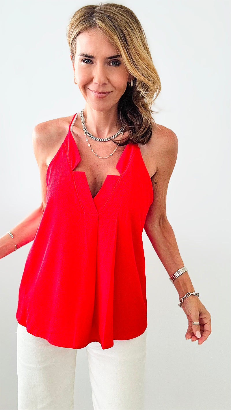 Double Notched Cami Top-100 Sleeveless Tops-TYCHE-Coastal Bloom Boutique, find the trendiest versions of the popular styles and looks Located in Indialantic, FL