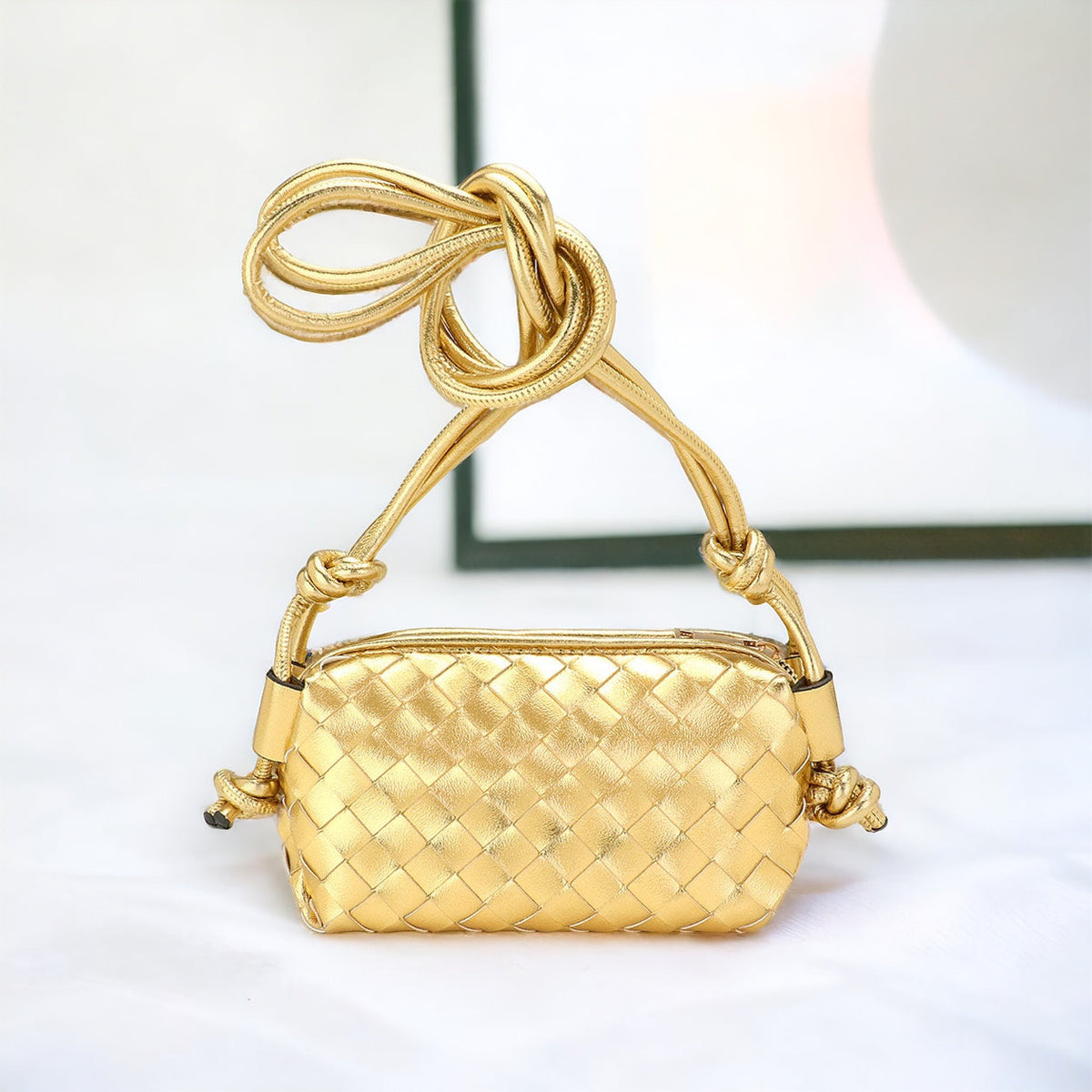 Metallic Faux Leather Textured Crossbody Bag - Gold-240 Bags-Wona Trading-Coastal Bloom Boutique, find the trendiest versions of the popular styles and looks Located in Indialantic, FL